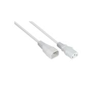 Kabelmeister SK1430-W030 Câble d'alimentation 3m Blanc, Connecteurs IEC C14 vers IEC C13, 250V 10A, Type H05VV-F3G, Conducteurs Cuivre 1mm²