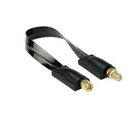 Kabelmeister SMA Passage de fenêtre - Fiche à femelle - Câble plat coaxial HF 1.13 - Pour antenne 5G, LTE / 4G (câble) - noir, env. 20 cm