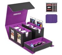 Kabinka Commander Deck Box pour MTG peut contenir plus de 400 cartes de rangement à double manchon, étui amovible 5 en 1 avec plateau à dés, fenêtre d'affichage pour TCG/PTCG/EDH, 4 supports