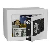 KABISAFE Coffre-fort numérique de 6,8 l pour la maison, coffre de sécurité électronique, coffre-fort mural pour bureau à domicile avec 2 clés, mini coffre-fort 23 x 17 x 17 cm, blanc