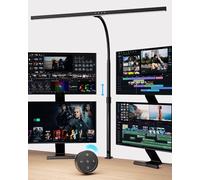 KableRika Lampe de bureau à pince 24W, lampe LED de 80cm avec télécommande, réglage intensité, lumière de bureau anti-fatigue visuelle pour écran PC, dessin, puzzle - Noir