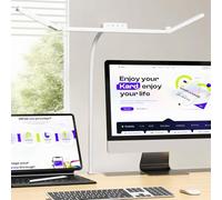 KableRika Lampe de Bureau à Pince, Lampe de Bureau LED 24W Puissante avec 3 Barres Lumineuses, Grande Lampe Bureau Design avec 4 Températures de Couleur, Protection des Yeux, Blanche