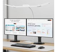 KableRika Lampe de Bureau, Lampe de Bureau LED avec Base 24W, Bras Flexible, 4 Températures de Couleur et Luminosité Réglables, Commande Tactile, Protection des Yeux