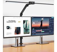 KableRika Lampe de Bureau LED Puissante, 24W 80cm lampe de bureau à double tête avec pince, 1200lm lampe de table d'architecte, 4 luminosités, 4 couleurs, 6000K pour le travail, l'étude et l'écran
