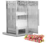 Kabob Machine à brochettes à viande en acier inoxydable à 49 trous avec 100 bâtonnets en bambou, hauteur réglable, pour cuisine, barbecue, pique-nique