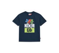 Kabooki Lego NINJAGO T-shirt S/S pour garçons et filles - Avec imprimé sur le devant des personnages Lego Ninjago | Jersey simple doux | Usage quotidien, bleu foncé, 122