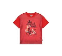 Kabooki Lego NINJAGO T-shirt S/S pour garçons et filles, en jersey doux, imprimé sur le devant, pour tous les jours, rouge, 140