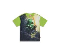 Kabooki Lego NINJAGO T-shirt S/S pour garçons et filles - Jersey simple doux, imprimé sur le devant, coupe confortable, vêtement quotidien, vert citron, 122