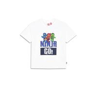 Kabooki Lego NINJAGO T-shirt S/S pour garçons et filles - Jersey simple doux, imprimé sur le devant, pour tous les jours, Blanc., 140