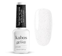 Kabos Gelike Glitzer Top Coat No Wipe Soft Flash 10 ml | Top coat transparent finition haute brillance avec particules scintillantes