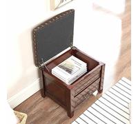 KaBuea Banc avec Rangement, Tabouret de Piano en Bois avec Coussin rembourré imperméable, Banc pour la vanité, Salon, Chambre à Coucher, Marron