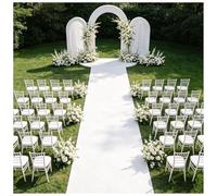 KaBuea Chemin d'allée de mariée Blanc, Chemin de Tapis élégant for allée de Mariage, décor de Sol Universel intérieur et extérieur for Occasions spéciales(3'11" x 98'5" (Rectangular))