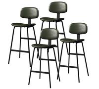 KaBuea Ensemble de tabourets de Bar à Hauteur de comptoir 1/2/4 avec Base en métal et Support arrière for îlot de Cuisine et Restaurant(4PCS Green,65cm/25.6in)