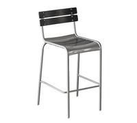 KaBuea Iron Bar Stools, PU Leather Upholstered Seat Metal Legs Chair with Backs for Kitchen Pub with Footrest Armless Dining(Black,75cm/29.5in)