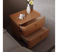 KaBuea Table de Chevet Orange sans Montage, en Bois Massif, avec 2 tiroirs et Surface Anti-Rayures, idéale comme Table d'appoint for canapé, Chambre, Appartement ou Chambre d'amis.(30cm)