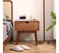 KaBuea Table de Chevet rétro en Bois Massif, avec Un Grand tiroir de Rangement et Table d'appoint for canapé, livrée montée, idéale for Ranger Vos Affaires dans la Chambre.