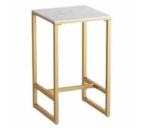 KaBuea Table Haute carrée de 105 cm - Plateau en Ardoise Robuste, piètement et Base en métal doré, idéale pour Un Bar à Domicile, Un pub, Un Coin Repas ou Un Espace Compact