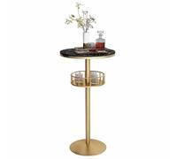 KaBuea Table Ronde à Deux Niveaux 55 cm - Plateau en marbre et Pieds en métal, Hauteur 105 cm, idéale pour Un Bar à Domicile, Un comptoir de Cuisine ou Un Petit Coin Repas