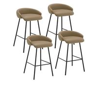 KaBuea Tabouret de Bar Haut avec Dossier et siège en Simili Cuir, Parfait for îlot de Cuisine, pub et Salle à Manger(Tan,4PCS)