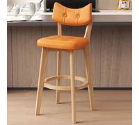 KaBuea Tabourets de Bar à Cadre en Bois avec dossiers incurvés, Coussin en Cuir PU Souple imperméable, chaises de Bar Confortables for îlot de Cuisine/Bar à Domicile/pub, élégants et Robustes(E,73cm)