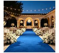 KaBuea Tapis d'allée de cérémonie Bleu, Tapis de Sol Infroissable de qualité supérieure, Tapis réutilisable Anti-Taches for décoration intérieure et extérieure de Mariage(3'11" x 16'5" (Rectangular))
