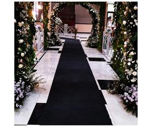 KaBuea Tapis d'allée de Mariage Blanc, Un Tapis Durable de Style Piste adapté aux églises, aux plages et aux décorations de fête intérieures/extérieures(3'11" x 49'3" (Rectangular))