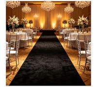 KaBuea Tapis d'allée de Mariage Noir, Tapis de Sol intérieur et extérieur for Mariages Haut de Gamme, défilés de Mode, Esports(3'3" x 16'5" (Rectangular))