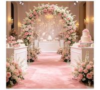 KaBuea Tapis d'allée Rose jetable et réutilisable, Tapis de Sol résistant à l'usure for Couloir intérieur, Couloir et décoration de Lieu de Mariage(3'3" x 49'3" (Rectangular))