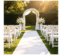 KaBuea Tapis de Couloir Blanc Pur, Tapis de passerelle for Mariage, Bal, Remise de diplôme, Banquet d'anniversaire et décoration d'événements spéciaux(3'11" x 98'5" (Rectangular))