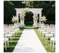 KaBuea Tapis de Couloir d'intérieur Blanc, Tapis de passerelle for cérémonie de Mariage, Tapis d'allée décoratif réutilisable for fête et événements Quotidiens(3'11" x 16'5" (Rectangular))