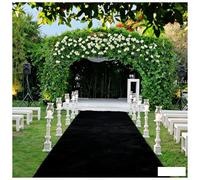 KaBuea Tapis de Sol Noir for cérémonie de Mariage, for Mariage, extérieur, intérieur, Tapis de Sol, séquence for Bal, Banquet, fête à thème, décoration(3'3" x 49'3" (Rectangular))