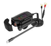 KABUTM Chargeur USB Moto 3 Sorties pour Honda CB750 CB 750 Hornet avec USB-A, USB-C et Câble USB-C Rétractable, Interrupteur et Voltmètre LED