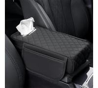 KABUTM Housse Accoudoir Central pour Audi TT Coupe/TT Roadster/TTS Coupe/TT-S Roadster/TT RS Coupe/TT-RS Roadster 2014-2021, Housse de Protection D'accoudoir de Siège en Cuir Imperméable,A Black