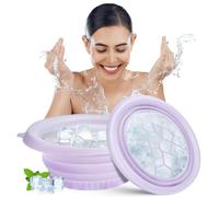 Kabwea Bol en silicone pour bain de glace du visage pour thérapie par le froid, bol pour glace avec compartiment intégré, rétrécissant, bain de glace, Ice Bath (Violet)