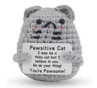 Kabwea Cadeau positif pour chat au crochet, porte-bonheur, chèque porte-bonheur, rétablissement bientôt, cadeau d'encouragement, cadeau d'encouragement