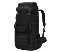 Kabxhueo 70L Sac à Dos de Randonnée, Sac à Dos Tactique Militaire, Sacs a Dos Camping Etanche, Grand Sac a Dos Survie Camouflage Molle pour Homme Femme Voyage Chasse Trekking l'alpinisme,Noir