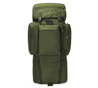 Kabxhueo Grand Sac à Dos Militaire 120L Sac à Dos de Randonnée Etanche avec Housse de Pluie Adultes Molle Sac pour Homme Femme Voyage Camping Chasse Alpinisme Trekking Sport Plein air,Vert