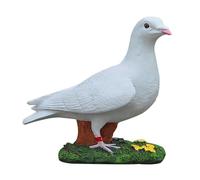 Kabxhueo Résine Pigeons Décor Sculptures Pigeon Statue Oiseau Décoration Jardin Figure Sculpture en résine en Forme de Colombe - Décoration d'extérieur pour Patio, Cour, Jardin,B White,24 * 16 * 22CM