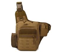 Kabxhueo Sac à Bandoulière Étanche, Sac de Poitrine Tactique Homme, Sling Épaule Cross Body Bag, Imperméable Léger Sac de Poitrine Sac à Dos à Bandoulière pour Voyage Sports de Plein Air,Kaki