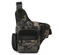 Kabxhueo Sac à Bandoulière Étanche, Sac de Poitrine Tactique Homme, Sling Épaule Cross Body Bag, Imperméable Léger Sac de Poitrine Sac à Dos à Bandoulière pour Voyage Sports de Plein Air,ACU