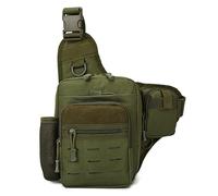 Kabxhueo Sac à Bandoulière Étanche, Sac de Poitrine Tactique Homme, Sling Épaule Cross Body Bag, Imperméable Léger Sac de Poitrine Sac à Dos à Bandoulière pour Voyage Sports de Plein Air,Army Green