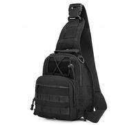 Kabxhueo Sac à Bandoulière Tactique Imperméable Sacoche Homme Bandouliere Sac de Poitrine Grande Capacité Sac Antivol pour Homme & Femmepour Voyage Camping, randonnée, Gym,Noir