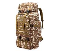 Kabxhueo Sac à dos de randonnée homme 60L-80L sac à dos militaire tactique étanche sac à dos de survie MOLLE grand sac a dos randonnee voyage pour l'escalade, le camping, le chasse,Desert Camouflage