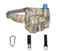 Kabxhueo Sac Banane Tactique pour Homme et Femme Sacoche et Sac de Ceinture Militaire Molle Sac de Multifonction pour Voyage Randonnée Camping Trekking Cyclisme Chasse Sport,ACU Camouflage