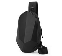 Kabxhueo Sac de Poitrine Homme Crossover Bag Sac à bandoulière avec Port de Chargement USB Sacoche Homme Bandouliere Sac Petit Etanche Casual Sling Bag pour Cyclisme,Sport Voyage Excursion,Noir