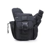Kabxhueo Sacoche Appareil Photo Sac pour Appareil Photo Tactique Militaire extérieur étanche Anti-Shock Camera Case Sac, Numérique Sac Bandoulière, Compartiments, pour SLR DSLR, Câbles,Noir