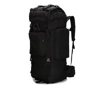 Kabxhueo Sacs et Sac à Dos de randonnée 100L Sac a Dos Tactique Militaire Sac à Dos Randonnee imperméable Grand Sac Survie Complet Camouflage pour Homme Voyage Chasse Trekking Camping Peche,Noir