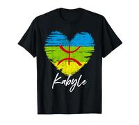 Kabyle Cœur Drapeau Berbère Fierté Identité Homme Femme T-Shirt