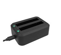 KACCDE Base de charge légère pour caméra d'action à 360°, conception à deux ports pour une batterie rapide et efficace à deux ports