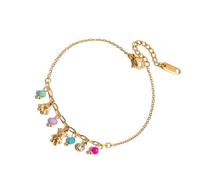 KACCDE Bijoux floraux réglables en acier inoxydable inspiré du printemps avec chaîne d'extension, taille unique, Comme décrit